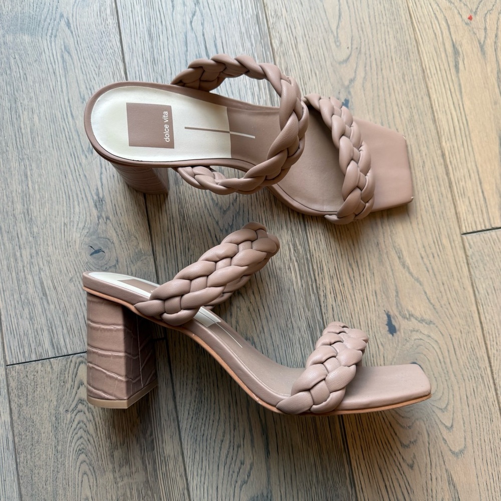 Dolce Vita Paily Braided Nude Heeled Sandals
